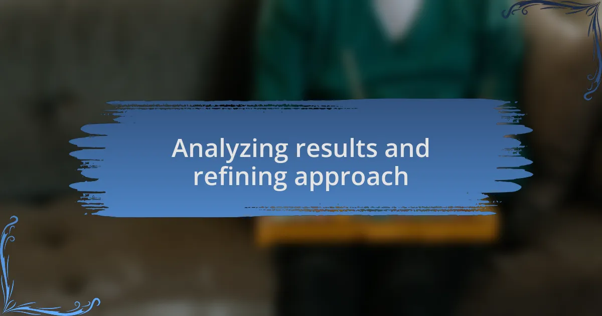 Analyzing results and refining approach