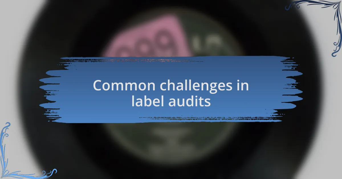 Common challenges in label audits