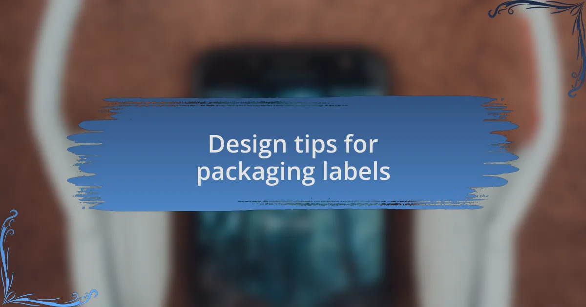 Design tips for packaging labels