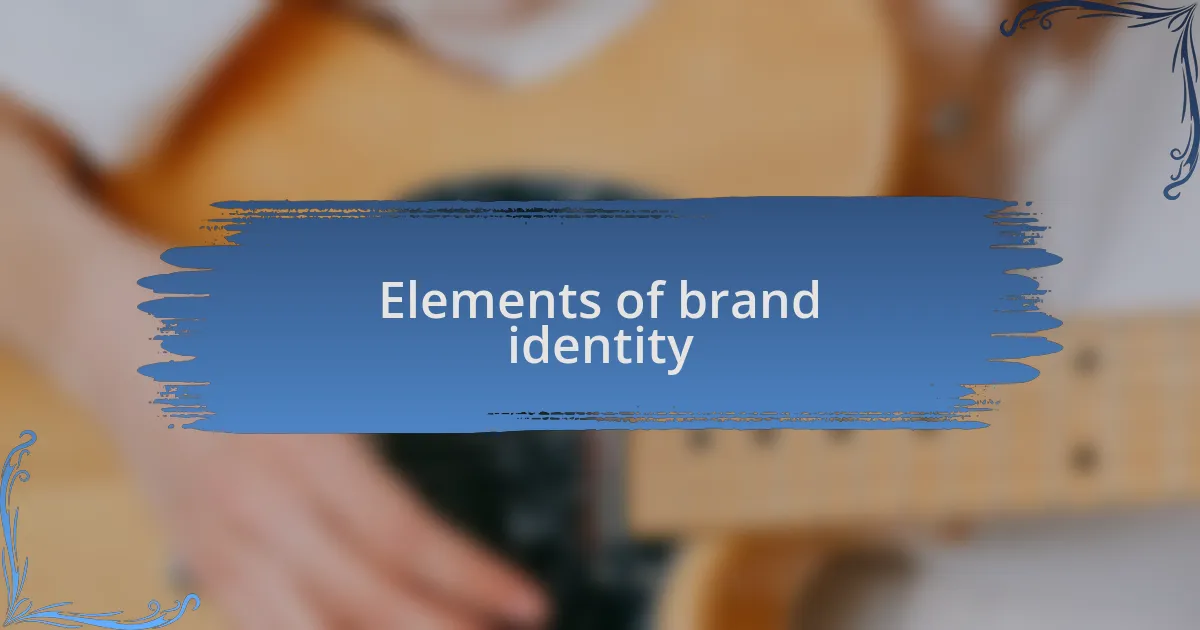 Elements of brand identity