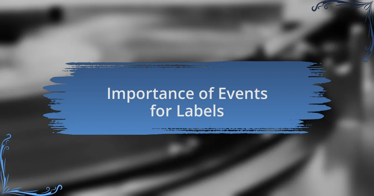 Importance of Events for Labels