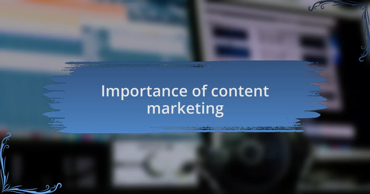 Importance of content marketing