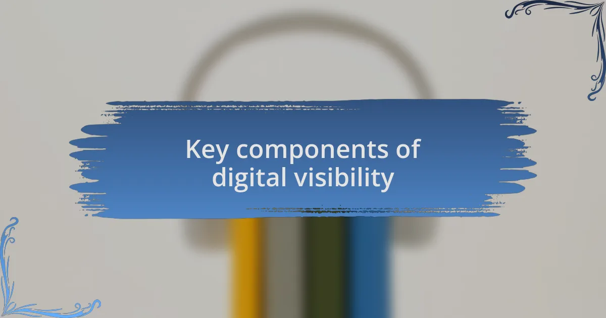 Key components of digital visibility