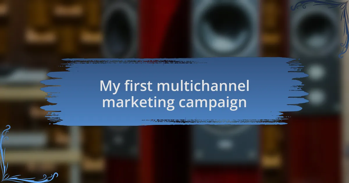 My first multichannel marketing campaign