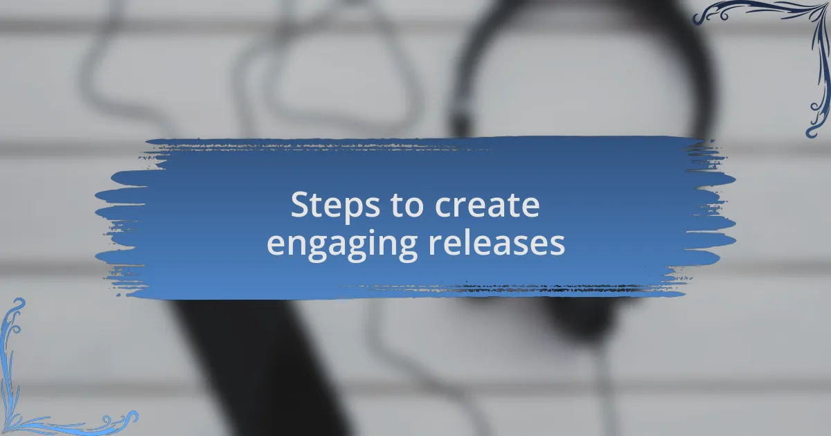Steps to create engaging releases