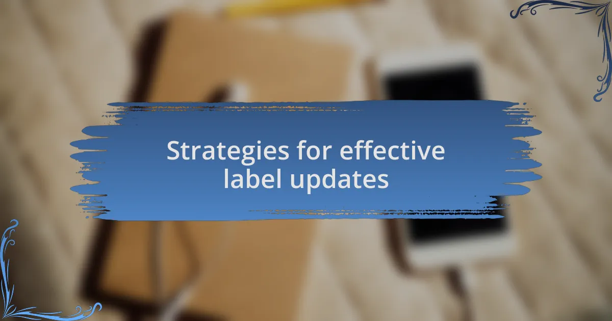 Strategies for effective label updates