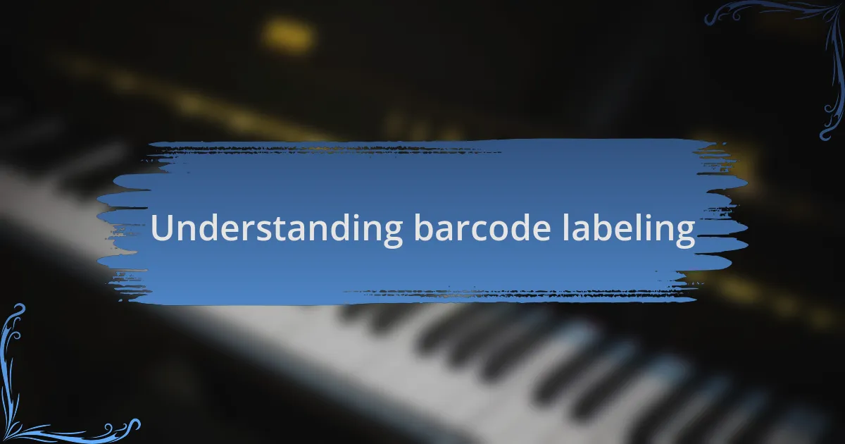 Understanding barcode labeling