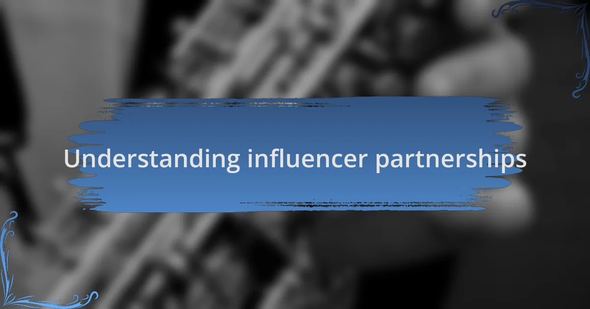 Understanding influencer partnerships